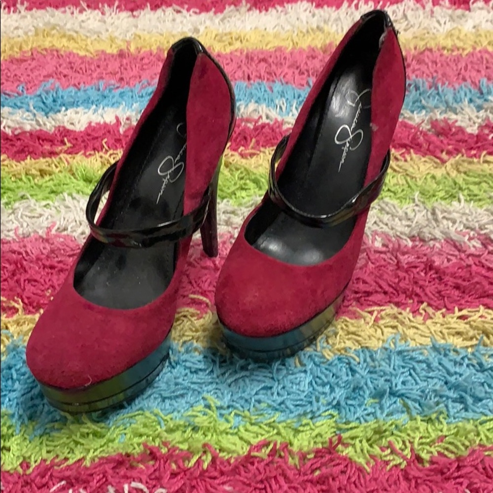 Jessica Simpson high heels Purple and black